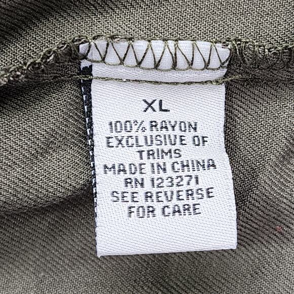 J for Justify Dress Womens XL Green Collared Short Sleeve Tie Waist Pockets - Picture 4 of 9